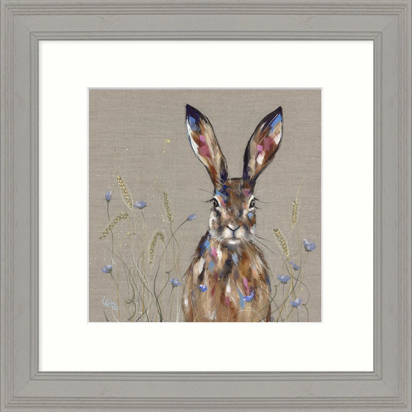 Hare and Barley by Louise Luton Framed Picture