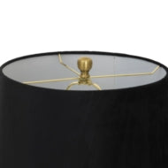 Luxton Glass Fluted Lamp With Black Velvet Shade