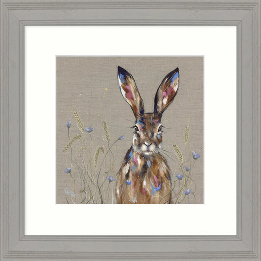 Hare and Barley by Louise Luton Framed Picture