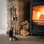 Traditional Fireplace Companion Set In Antique Pewter
