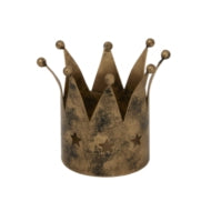 Antique Gold Crown Tealight Holder