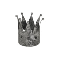 Antique Silver Crown Candle Holder