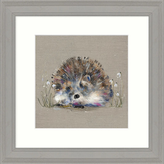 Hedgehog and Snowdrops by Louise Luton Framed Picture