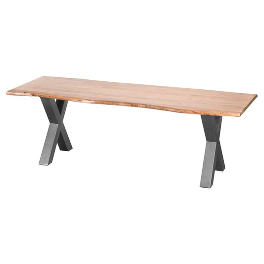 Large Acacia Wood Live Edge Dining Table with natural live edges 