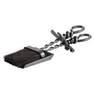 Silver Hearth Tidy Set with hand turned loop handle and elegant silver finish